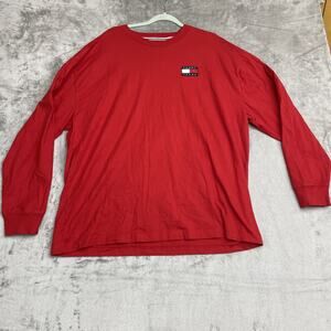 Vintage 00s Tommy Jeans Hilfiger Long Sleeve Shirt Mens Size XXL Red